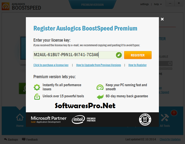 auslogics boostspeed registration key